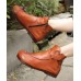 Brown Boots Cowhide Leather Boutique Splicing Ankle boots