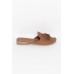 Adielia Chocolate Leather Tassel Slide