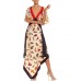 MORPHEW COLLECTION Black, Red & Cream Silk Shoe Print 2-Scarf Dress Made From Salvatore Ferragamo Vintage Scarves