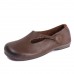 Women Chocolate Flat Shoes For Women Cowhide Leather