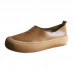 Khaki Casual Genuine Leather Flats  Flats